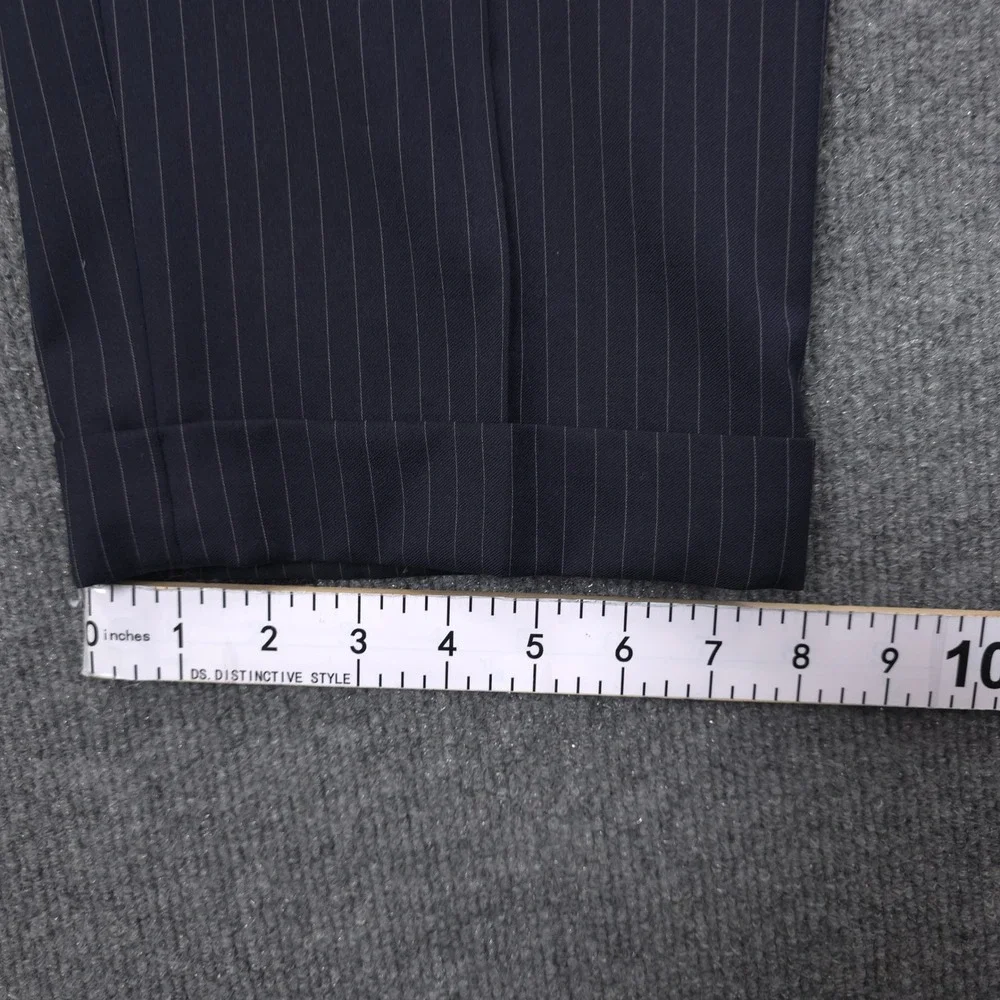 Loro Piana Suit Mens 40S W34 Navy Blue Pinstripe Wool Two Piece Bemberg Lining